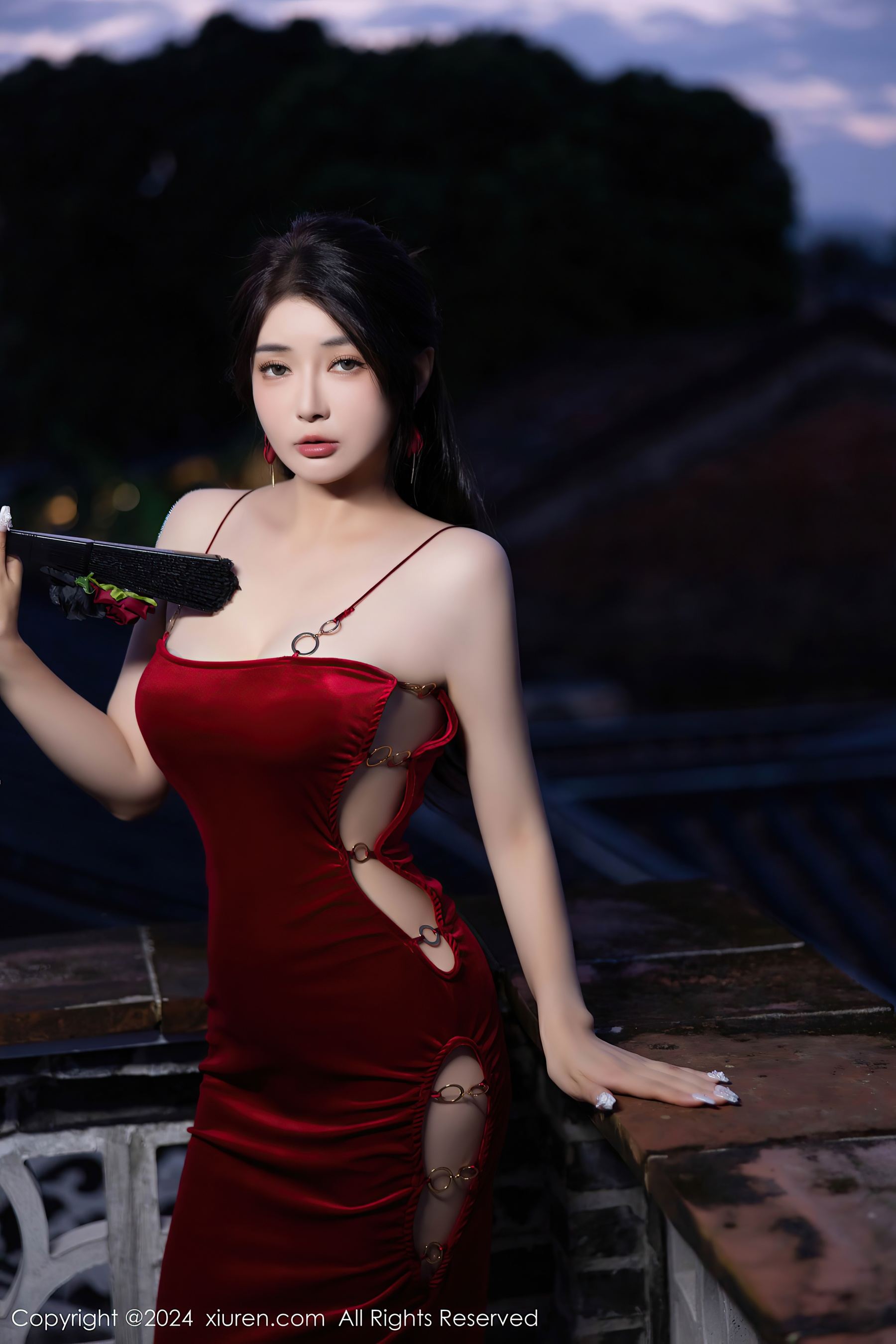 [XiuRen秀人网] No.9327 凯竹Quinn 长裙美腿Xiuren秀人网高清美女套图写真下载-看套图看套图