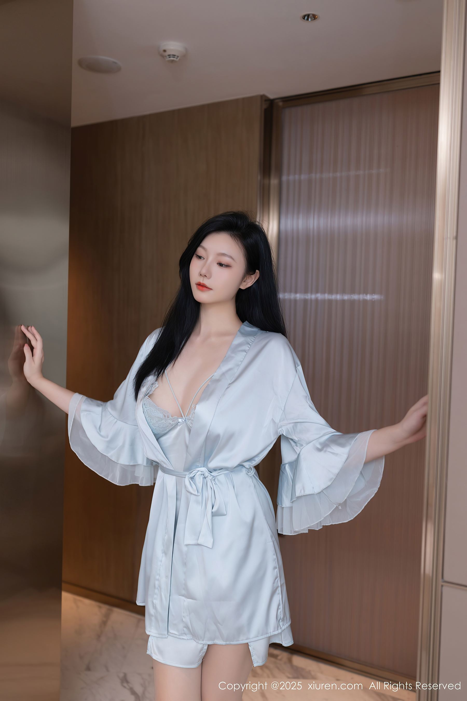 图片[3]-[XiuRen秀人网] No.10390 安然anran 蓝色连衣短-看套图