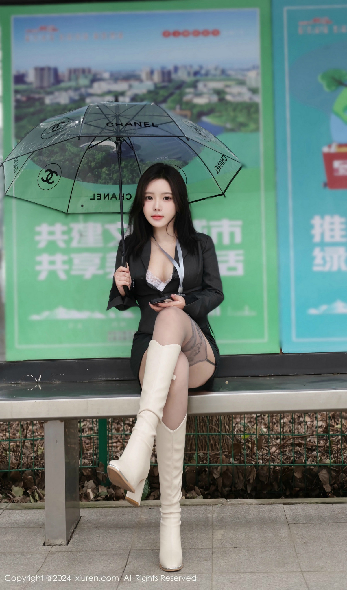 [XiuRen秀人网]No.9595_模特小薯条nienie性感OL制服露情趣内衣配灰丝吊袜秀美腿诱惑写真76PXiuren秀人写真高清美女套图写真下载-看套图看套图