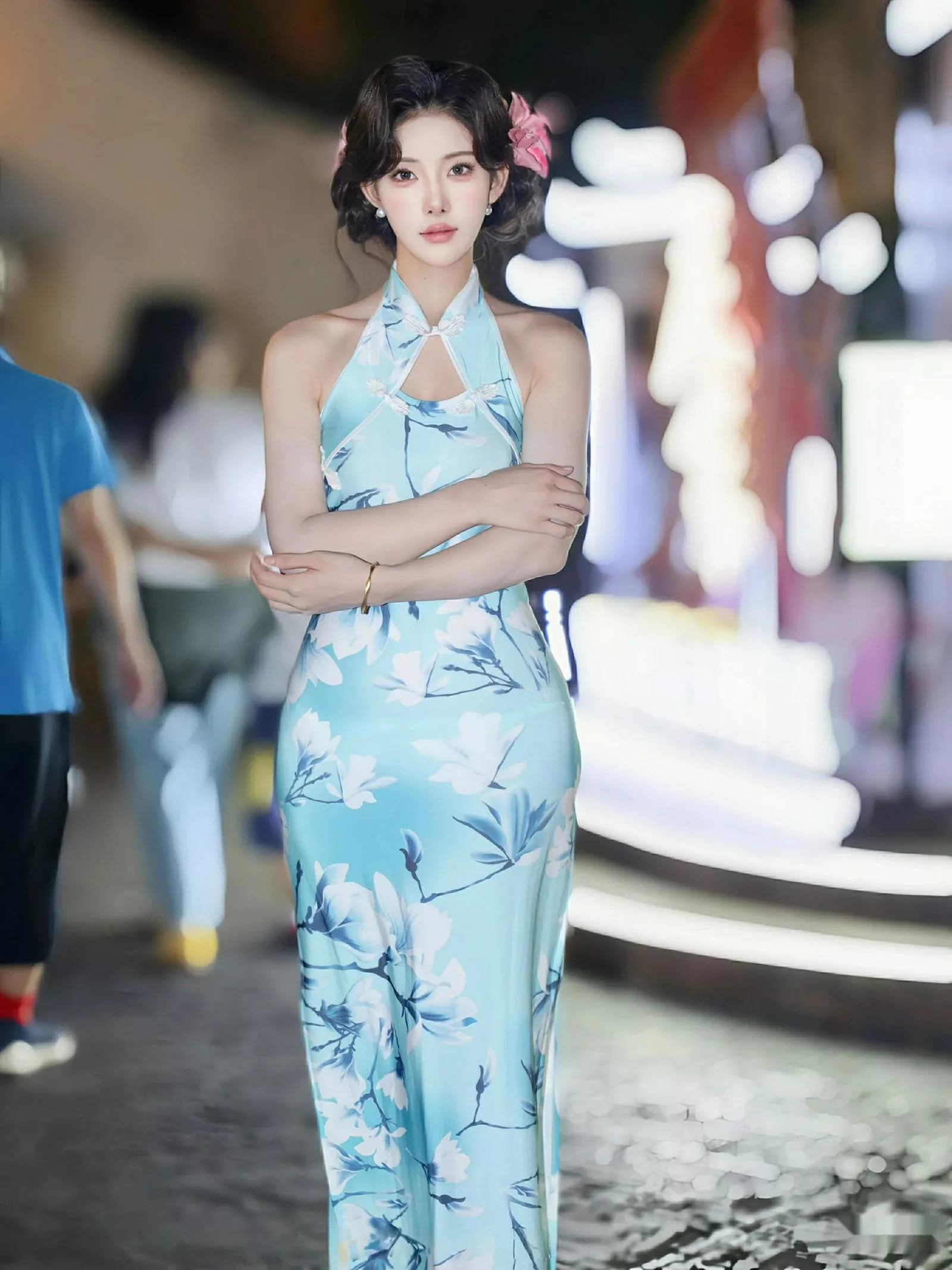 [XiuRen秀人网]No.10594_模特梨霜儿性感青色情趣旗袍配超薄肉丝秀凹凸身材完美诱惑写真82PXiuren秀人写真高清美女套图写真下载-看套图看套图