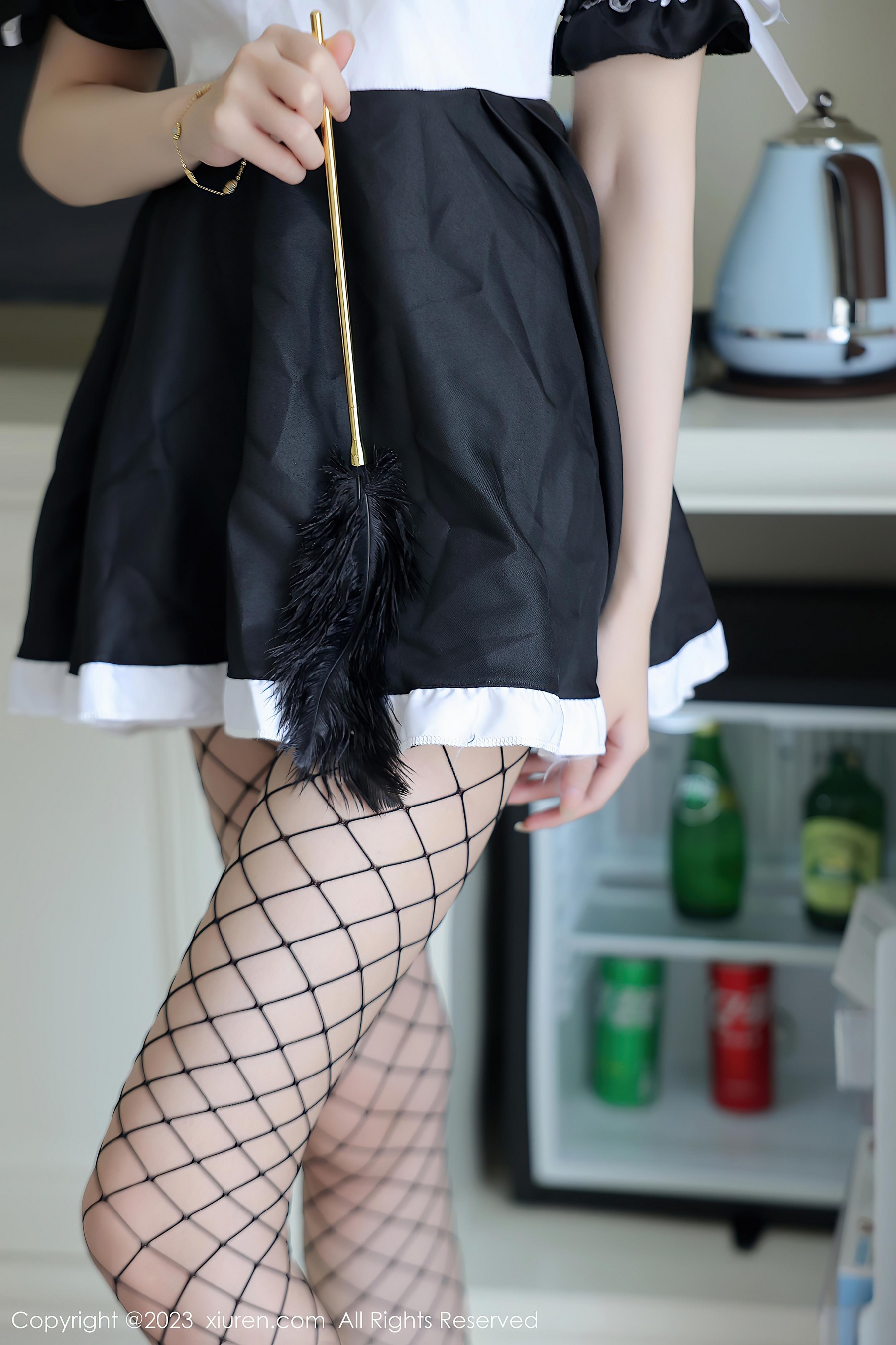 [XiuRen秀人网]2023.08.11 NO.7217 玥儿玥er 情趣女仆制服与透视内衣加渔网袜性感私房写真集-看套图