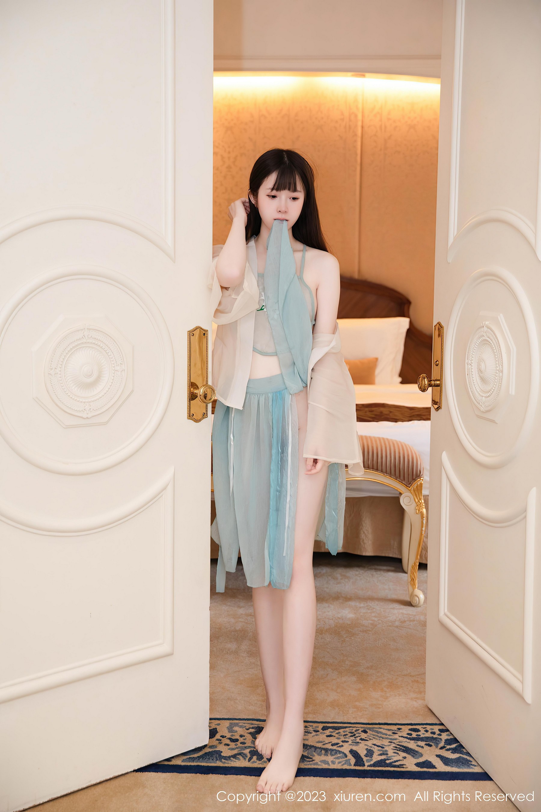 [XiuRen秀人网]2023.09.01 NO.7321 林悠悠 粉色透视古装汉服加情趣肚兜性感私房写真集-看套图