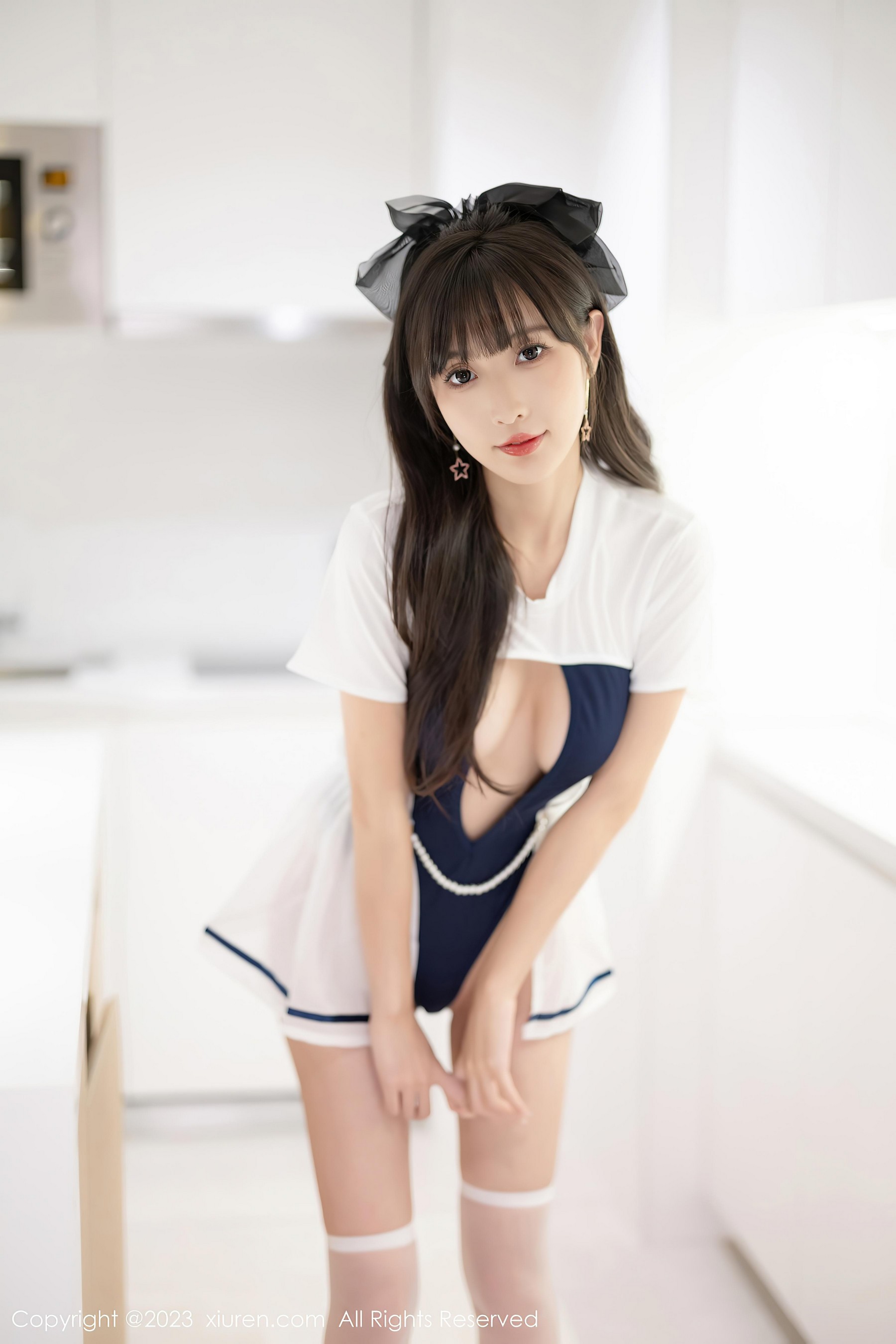 [XiuRen秀人网]2023.10.07 NO.7468 林星阑 白色短裙加蓝色内衣与黑色情趣连体丝袜衣性感私房写真集Xiuren秀人写真高清美女套图写真下载-看套图看套图